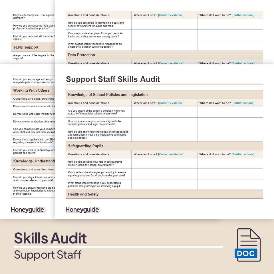 Support Staff Skills Audit Pack