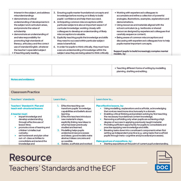 Start Point: Teachers' Standards and the ECF